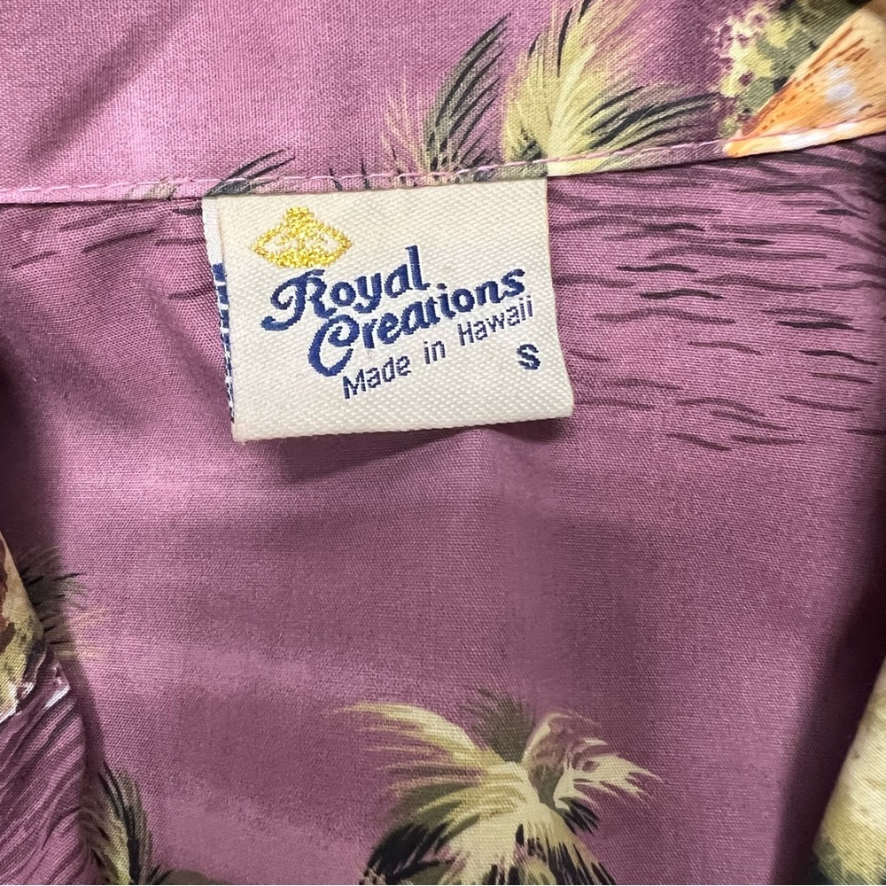 Royal Creations Men's Vintage Button Down Hawaiian Tropical Shirt Made in Hawaii - Picture 5 of 13